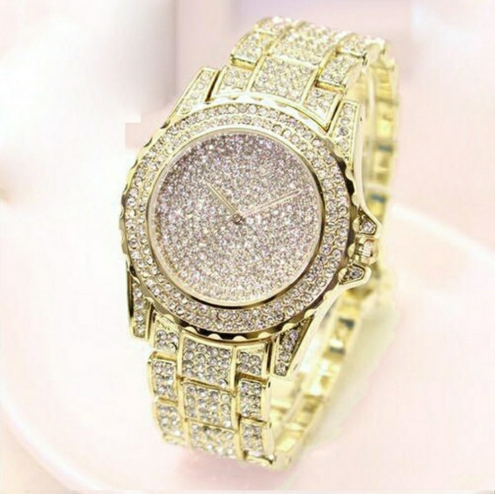 Tbd Gold rhinestone bling watch